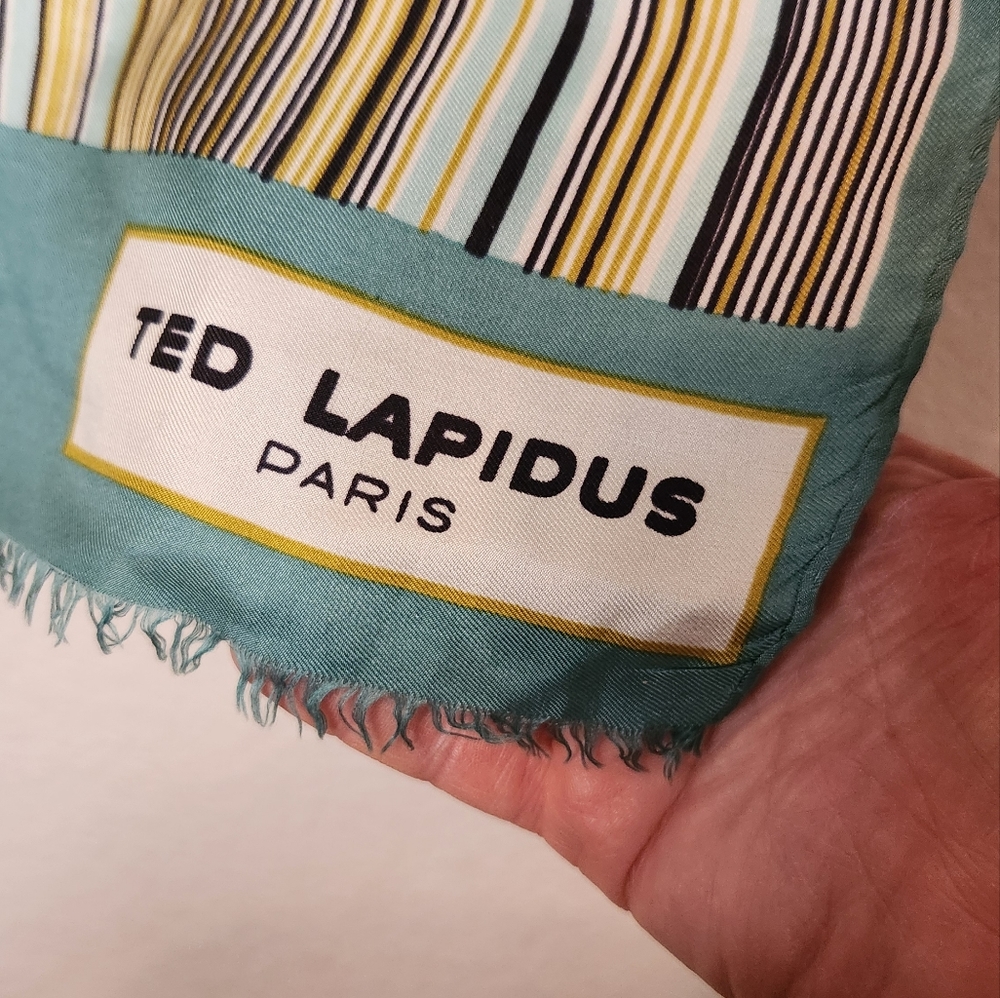 Ted Lapidus Striped Silk‎ Scarf Paris France
